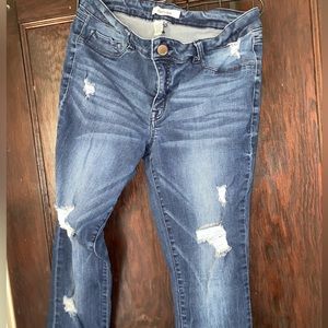 Medium Blue Distressed Jeans